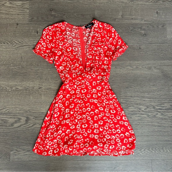 Lulus Garden Explorer Red Floral Print Mini Dresss - Picture 4 of 7